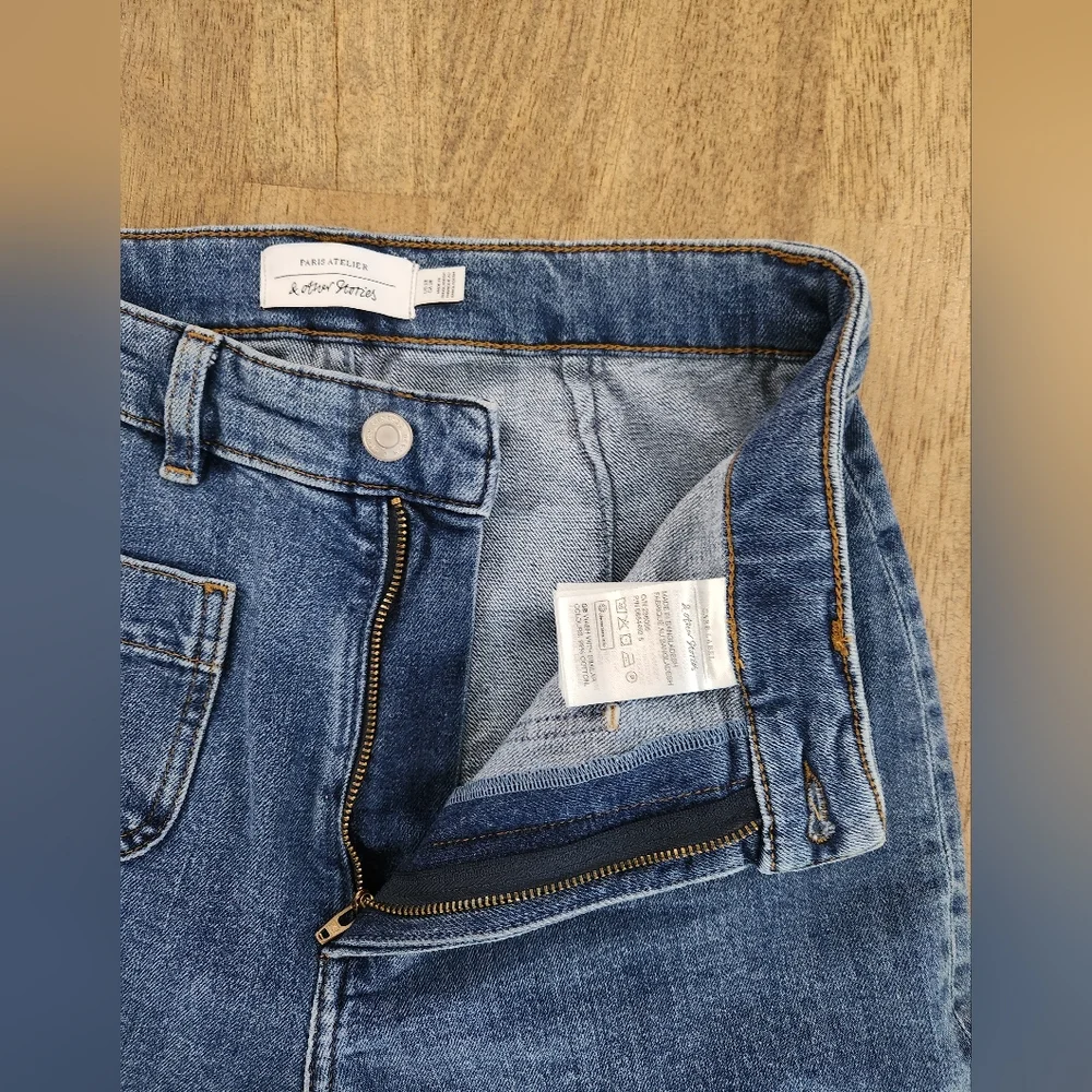 Paris Atelier & Other Stories Faded Flare Patch Pocket High Rise Jeans 28 (D16) - Picture 7 of 11